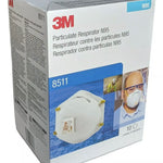 3M 8511 N95 Cool Flow Sanding Vented Particulate Respirators, 10/Box