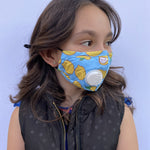 Premium Reusable Kids Cotton Face Mask | Blue Lemon| The Peoples Mask