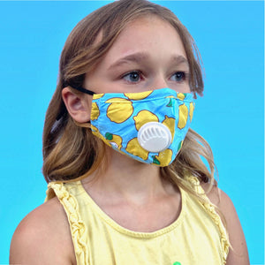 Reusable Face Mask Brown Pattern with Valve Breathing Filter