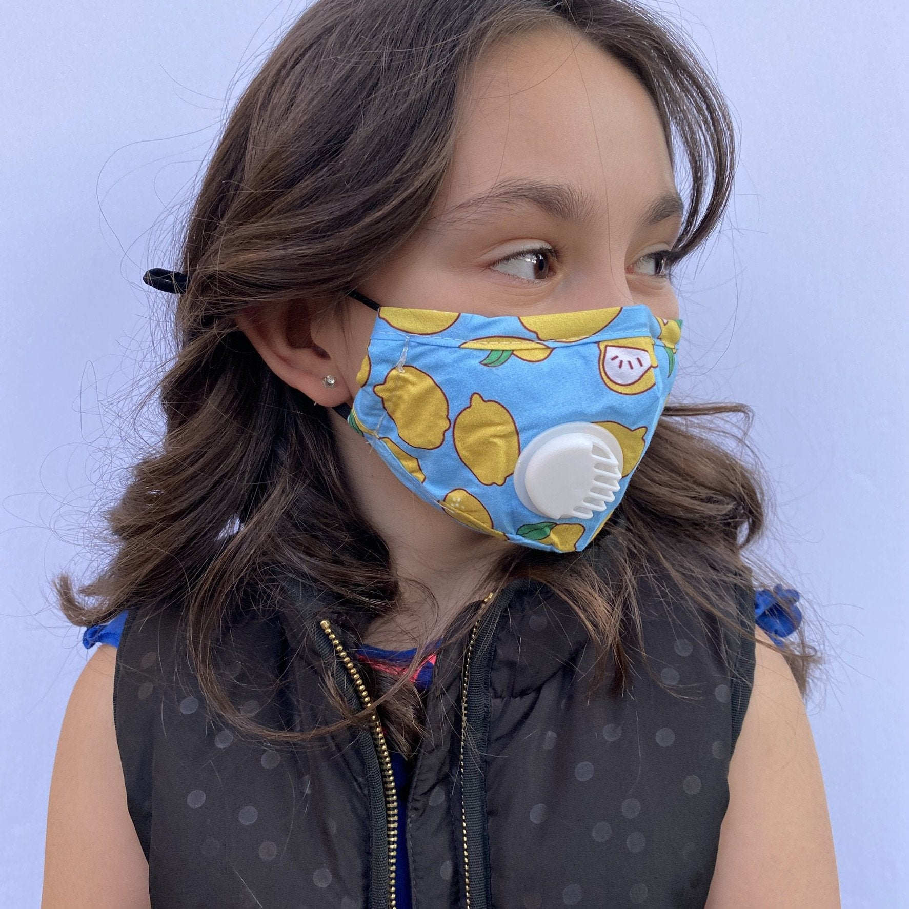 Premium Reusable Kids Cotton Face Mask | Blue Lemon| The Peoples Mask