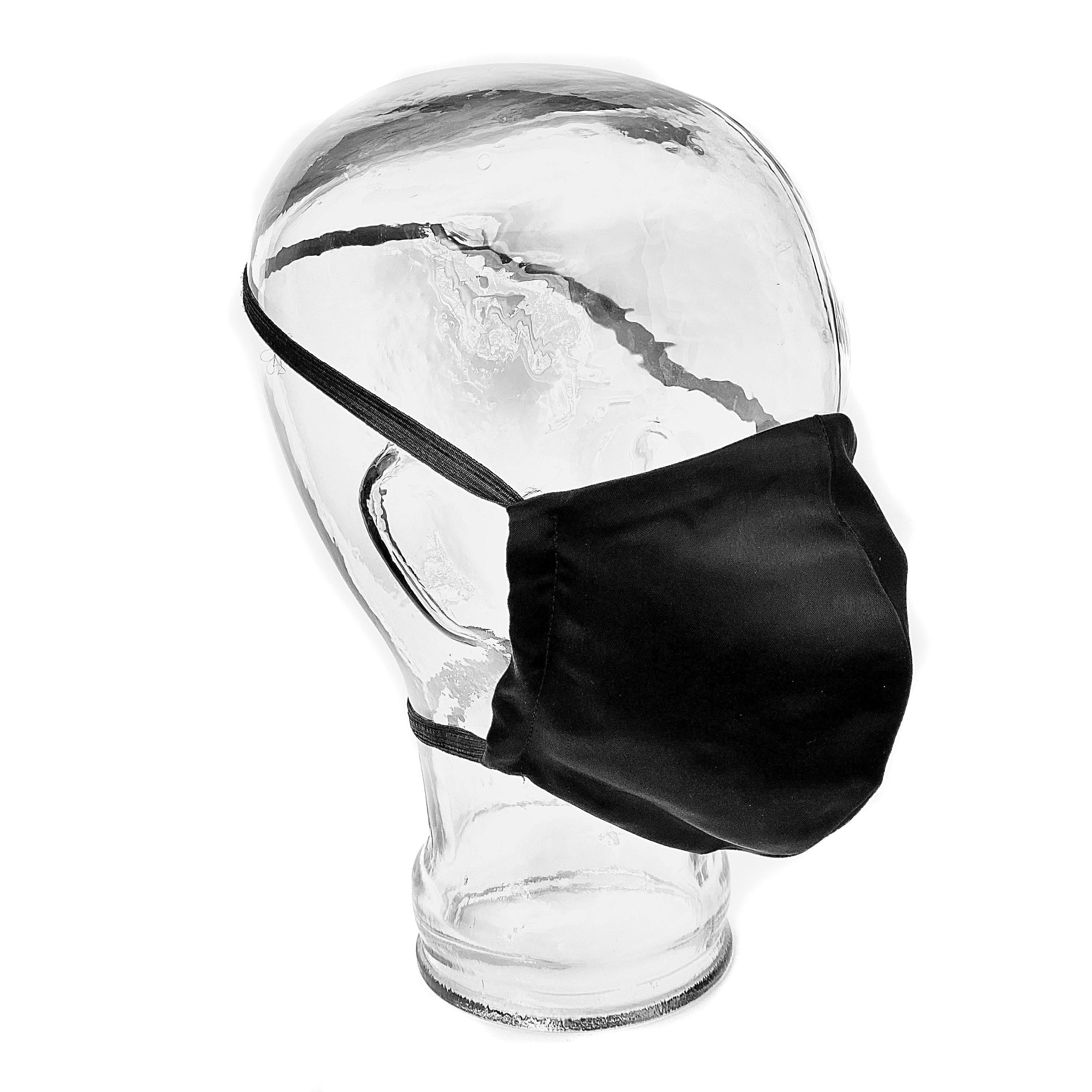 Made in Canada Reusable Fitted Face Mask without earloops - Black - The Peoples Mask