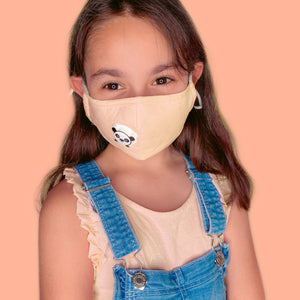 Kids Reusable Solid Color 3 Layer Cotton Face Mask With Filter Valve