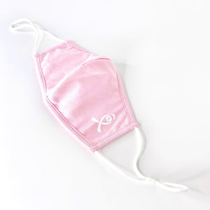 3 Layer Organic Cotton Breast Cancer Pink Ribbon Face Mask With Filter Set