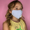 Premium Reusable Kids Cotton Face Mask |Plaid White Blue| The Peoples Mask