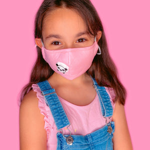 Kids Reusable Solid Color 3 Layer Cotton Face Mask With Filter Valve