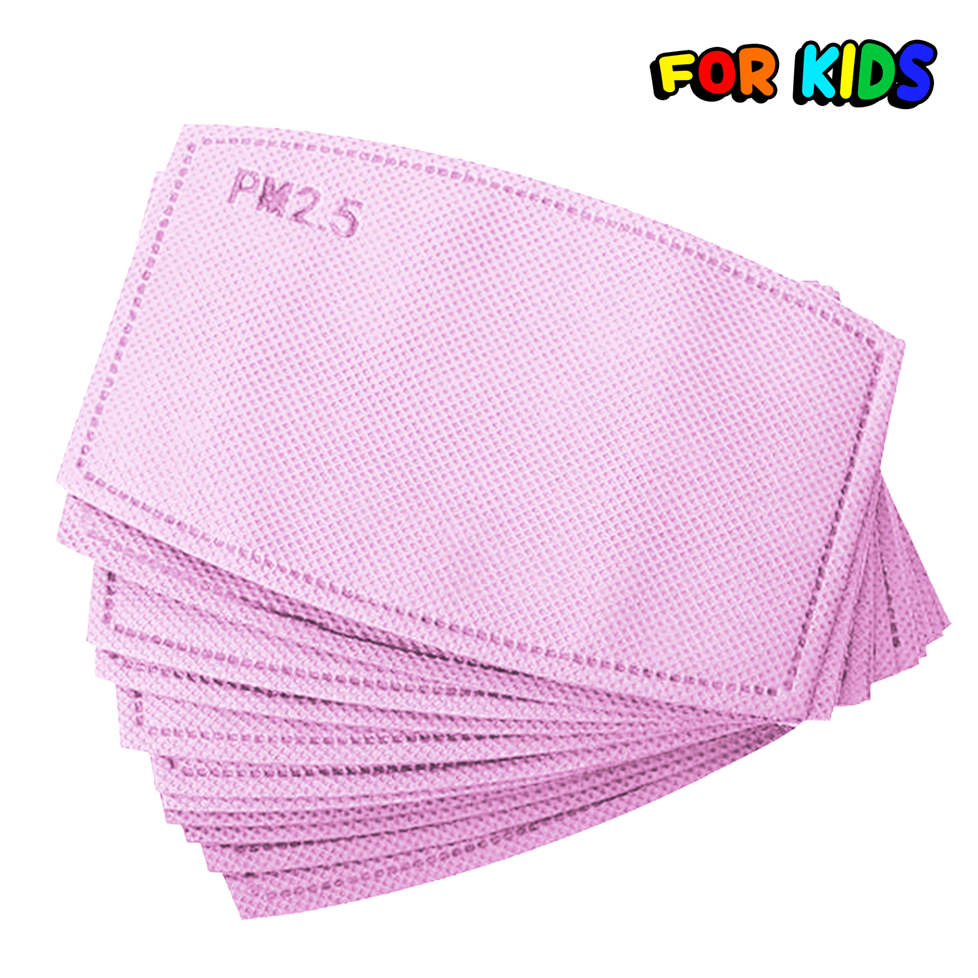 Pink PM2.5 Kids Face Mask Replacement polypropylene Carbon Filters