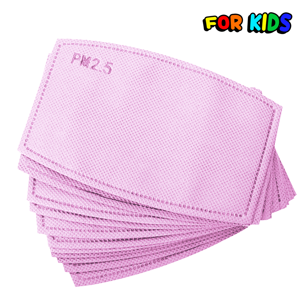 Pink PM2.5 Kids Face Mask Replacement polypropylene Carbon Filters