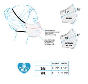 Reusable cloth Face Mask Size Chart | The Peoples Mask